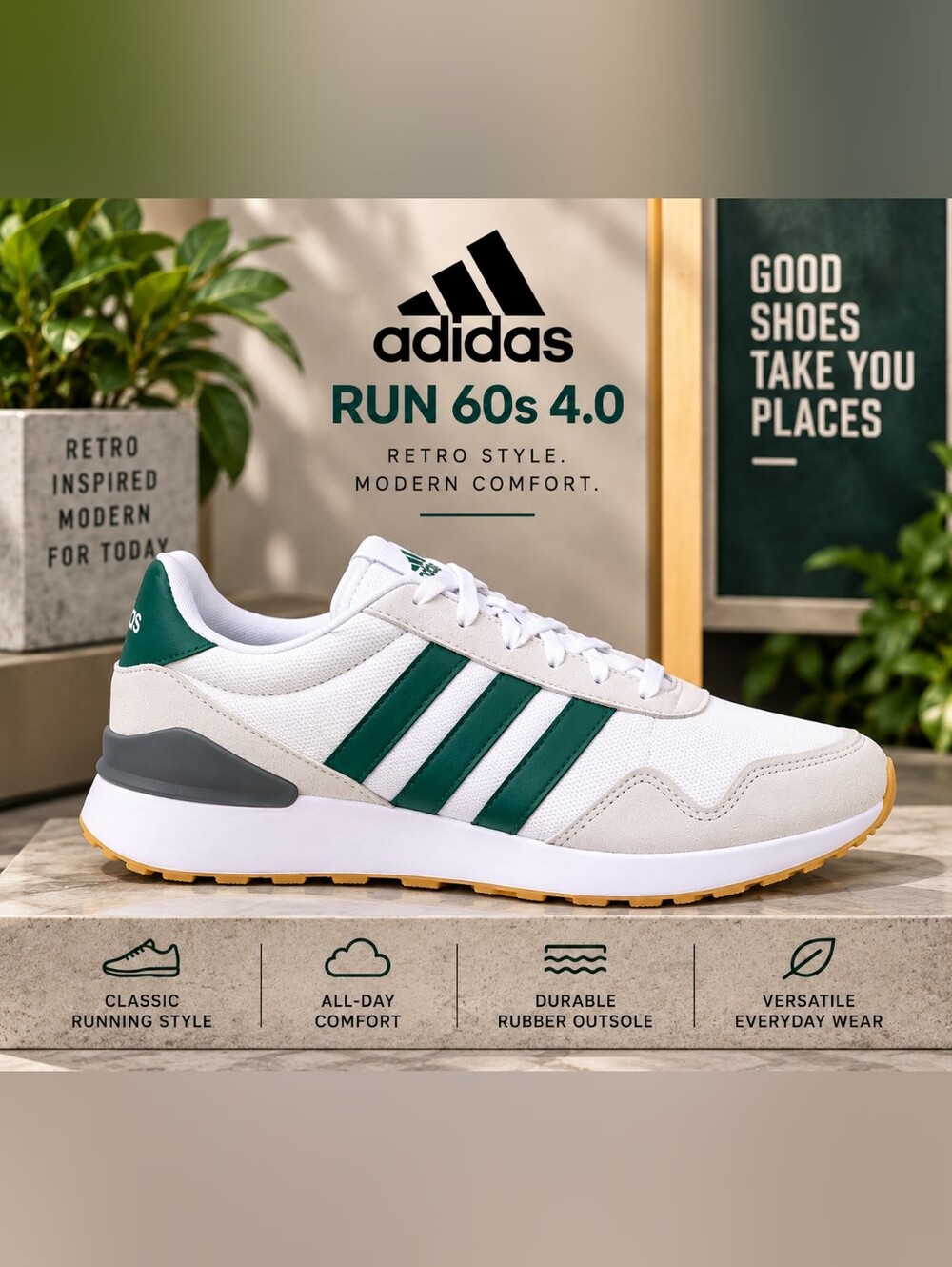 adidas Run 60s 4.0 Men’s Sneakers – Size 10 – New in Box